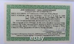 Joe DiMaggio Autograph 56 Game Hit Streak Lot Signed Gateway Cachets FDC COA