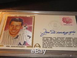 Joe DiMaggio Autographed NY Yankees Baseball Gateway First Day Cover PSA Slabbed