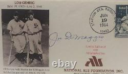 Joe DiMaggio Yankees Signed Cachet FDC Envelope First Day Cover Lou Gehrig ALS