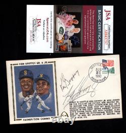 Ken Griffey Jr & Ken Griffey Sr Signed Father/Son 1990 Gateway Stamp Cachet FDC