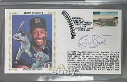 Kirby Puckett BAS 10 Signed FDC First Day Cover Envelope Twins HOF WS AS Slabbed