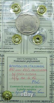 L106/1 Repubblica 100 LIRE 1993 TESTA PICCOLA raro OTTIMO FDC periziato