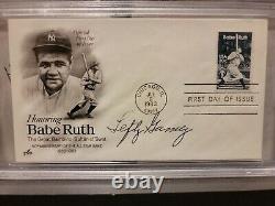 Lefty Gomez Autographed 1983 First Day Cover Babe Ruth 50th Ann. All-Star Game