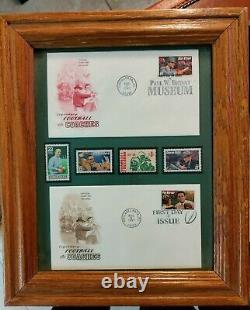 Legendary Football Coaches First Day Cover Stamps and envelopes Framed