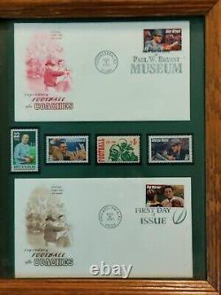 Legendary Football Coaches First Day Cover Stamps and envelopes Framed