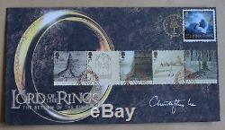 Lord Of The Rings 2004 Buckingham Fdc Signed By Actor Christopher Lee Saruman