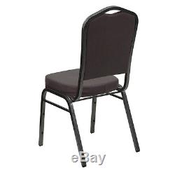 Lot of 100 Gray Fabric Crown Back Steel Frame Banquet Stack Chairs