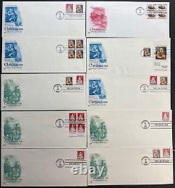 Lot of 160+ Oversized Artcraft cachet First Day covers many varieties, Panes, Bl
