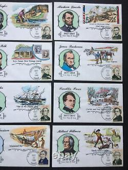 Lot of 36 US Collins FDC Presidents 1986 Set Hand Colored Cover =