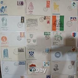 Lot of 50pc FDC first day covers India Indian 1960s 1970s Rare