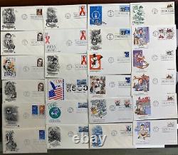 Lot of 520+ mixed cachet First Day covers mostly 1990's 15 Hand Colored, PNC & m