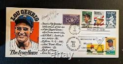 Lou Gehrig Goldberg Hand Painted Cover FDC 1 of 97