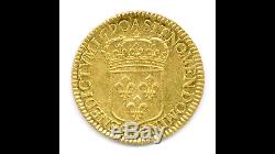 Louis XIV Double Louis d'or à L'écu 1690 Paris Flan Neuf Fleur de Coin
