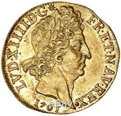 Louis XIV Double Louis d'or aux 8 L et aux insignes 1701 Paris fn FDC
