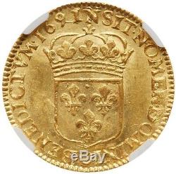 Louis XIV Louis d'or à l'écu 1691 N Montpellier NGC MS64 FDC état exceptionnel