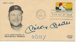 Mickey Manlte New York Yankees Signed First Day Cover Cachet JSA Authenticated