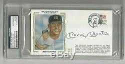 Mickey Mantle NY Yankees Baseball Autograph 1985 First Day Cover PSA SLABBED