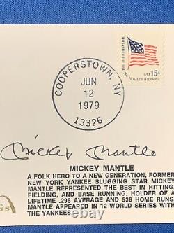 Mickey Mantle Signed 40 Years Cooperstown Fdc Al Batting Champion Ny Yankees Psa