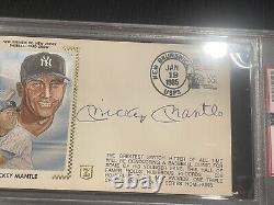Mickey Mantle Signed First Day Cover FDC Cut PSA/DNA COA Yankees HOF Autograph