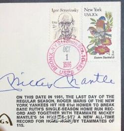 Mickey Mantle Signed autographed silk cachet first day cover JSA
