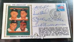 Mickey Mantle Ted Williams Frank Robinson Yaz Autographed Gateway 1st Day Cover