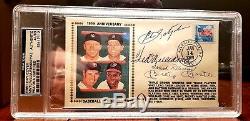 Mickey Mantle Ted Williams Yastrzemski Robinson Psa Autograph First Day Cover