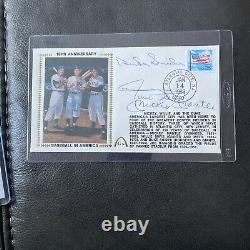 Mickey Mantle, Willie Mays, Sinder Signed 1969 Baseball 150th Anniversary PSA Cert