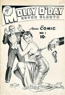 Molly ODay Original cover art issue #1 1945 1st comic produced by Avon VF+