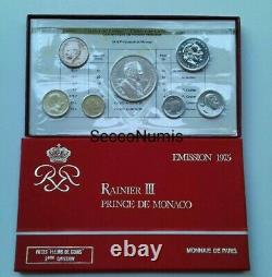 Monaco. Rainier III Coffret Fleurs De Coins 1975