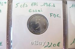 Monnaie France Rare Essais 5 Centimes Epi Fdc- 1961!