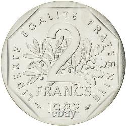 Monnaies, Vème République, 2 Francs Semeuse, 1982, Piéfort Argent, KM #81603