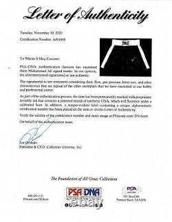 Muhammad Ali Twice Signed Framed Display Boxing Trunks & 1st Day Cover 2 Psa/dna