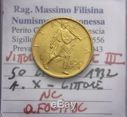 NL VEIII Italia 50 Lire Oro 1932 X Littore NC Q. FDC/FDC Periziata FILISINA M