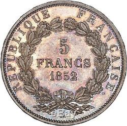 Napoleon III Epreuve sur flan bruni 5 Francs 1852 Proof FDC magnifique