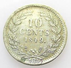 Nederland 10 Cents 1849 met punt Willem II FDC