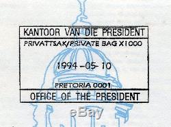Nelson Mandela Presidential Inauguration 1994 FDC with Rare Printing Error