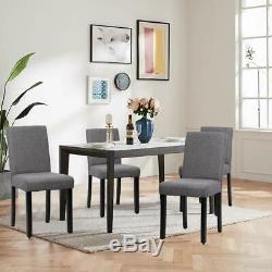 New Set of 4 Grey Elegant Design Modern Fabric Upholstered Dining Chairs B164