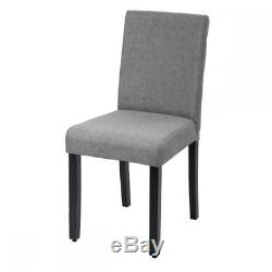 New Set of 4 Grey Elegant Design Modern Fabric Upholstered Dining Chairs B164