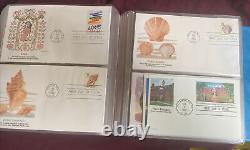 Nice First Day Cover (FDC) lot of 148 Unaddressed Fleetwood from 1984-86 +Album