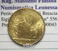 Nl Roma Papa Pio XII 100 Lire Oro 1950 Anno Santo Rara Fdc Periziata Filisina M