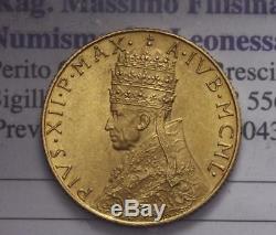 Nl Vaticano Papa Pio XII 100 Lire Oro 1950 Anno Santo Fdc Perizia Filisina M