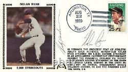Nolan Ryan Rickey Henderson Signed 5,000 K First Day Cover Stamped & Canceled
