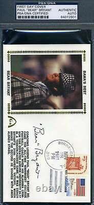 Paul Bear Bryant PSA DNA Cert Autograph 1981 FDC Hand Signed Authentic