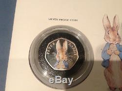 Peter Rabbit Silver Proof 50p First Day Cover (No. 1 of 500) Rare / Valuable
