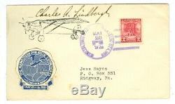 Pilot Charles Lindbergh Signed 1928 Cover Midwestern Philatelic Exhibition Fdc
