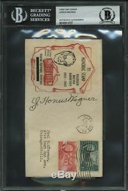 Pirates Honus Wagner Authentic Signed 1945 First Day Cover BAS Slabbed