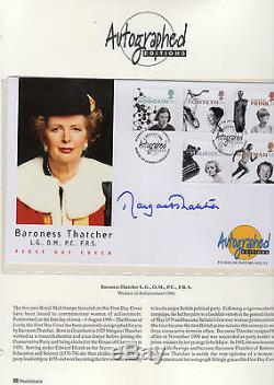 Primeminister MARGARET THATCHER personally signed Autographed editions FDC