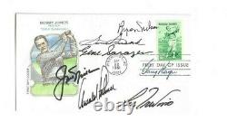 Pro Golfers Autographed First Day Cover PSA Letter (7) Nicklaus, Palmer, Snead, Lee