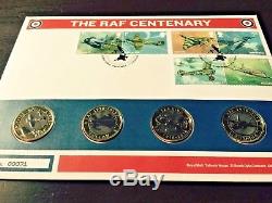 RAF Centenary 4x £2 Pound Coin First Day Cover FDC Spitfire King Very Low Number