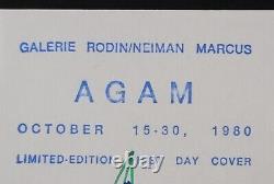 RARE 1980 Yaacov AGAM Life Ltd. Edition SIGNED First Day Cover NEIMAN MARCUS